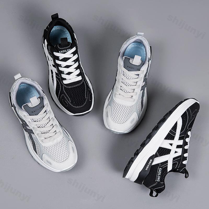 Fashion Women's Leisure Sports Non Slip Comfortable Lace Up Breathable Mesh Sneakers Increased Height Design Casual Shoes Zapatos Mujer