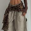 Leopard Print Versatile Dance Accessory: Belt, Waist Chain, Hip Scarf, Shawl, Snood, Vintage Style
