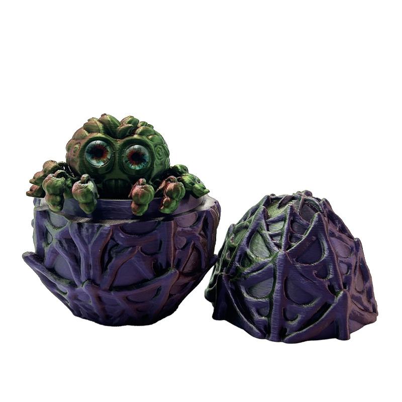 

Realistic Articulated Spider Egg, New Product With Movable Spider -3d Printed Bizarre Decoration And Collectible Gift 6.5x9.5cm