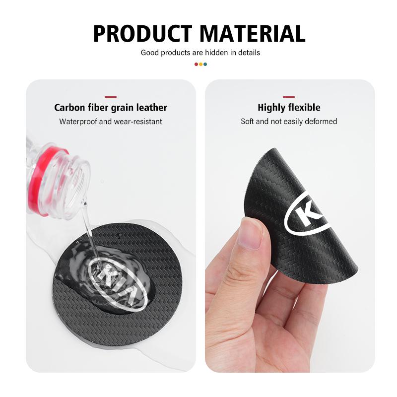 CAFHF1 Set of 2 Leather Coasters Anti-Noise Water Coaster Pads for Kia Ceed Sportage Rio K5 K2 Optima Cerato Proceed Venga