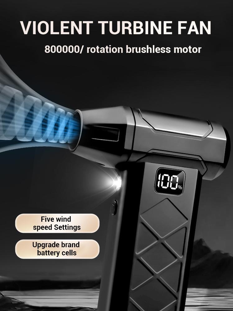 Kraftig Støvblåser 800000RPM Børsteløs Motor Utendørs Luftstøver Blåser Type-C Oppladbar Luftblåser Rengjøring PC Turbovifte