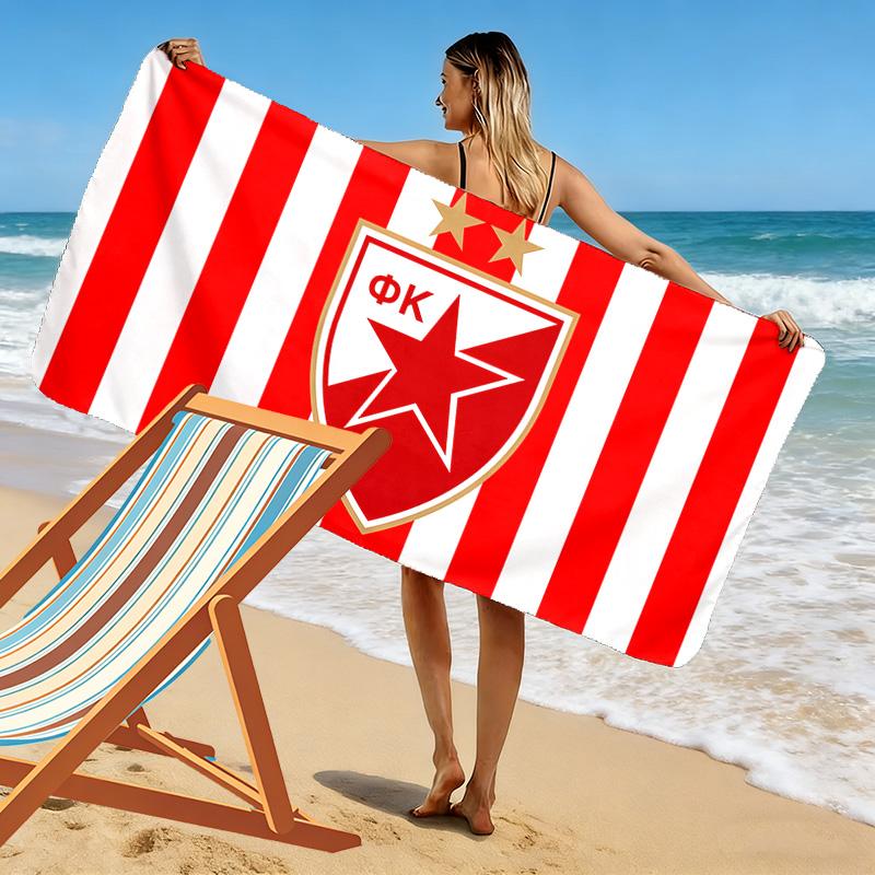 Roter Stern Belgrad Druck Strandtuch, Großes Weiches Schnelltrocknendes Handtuch für Strand Camping Schwimmen