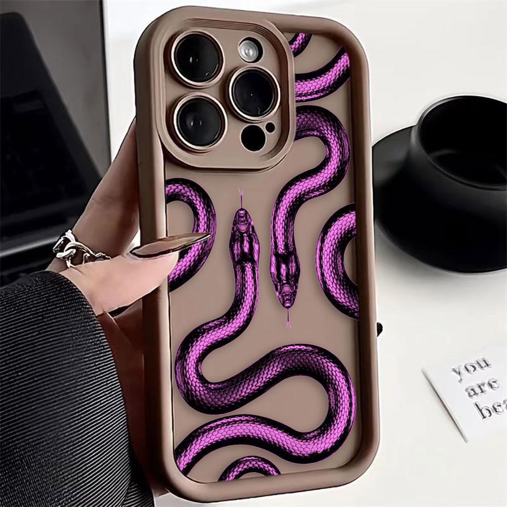 

Gold Black Purple Snake Phone Case For OPPO A5 A3X A5X A6X A54 A55 A57 A58 A72 A74 A78 A79 A93 A94 FIND X3 X5 X8 X9 Case Cover OPPOA74(A95)4G