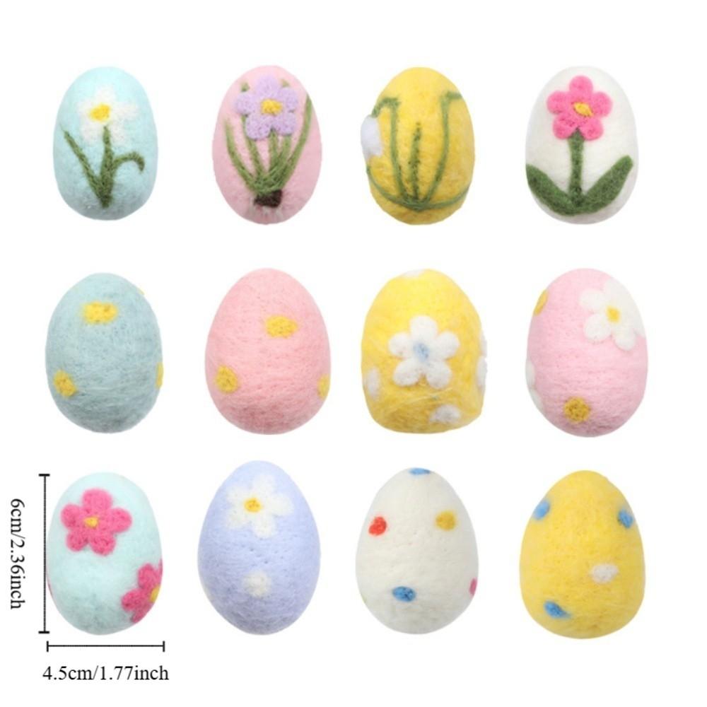 12 Piece Colorful Easter Hanging Egg Flower Dot Pattern Easter Party Decoration  Home