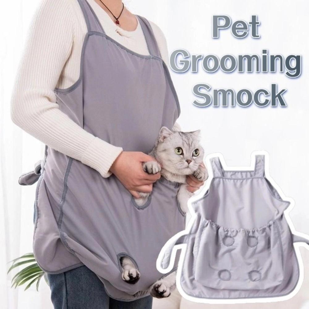 Adjustable Cat Holding Apron Elastic Pocket Pet Carrier Apron New Pet Grooming Smock Cat Holding
