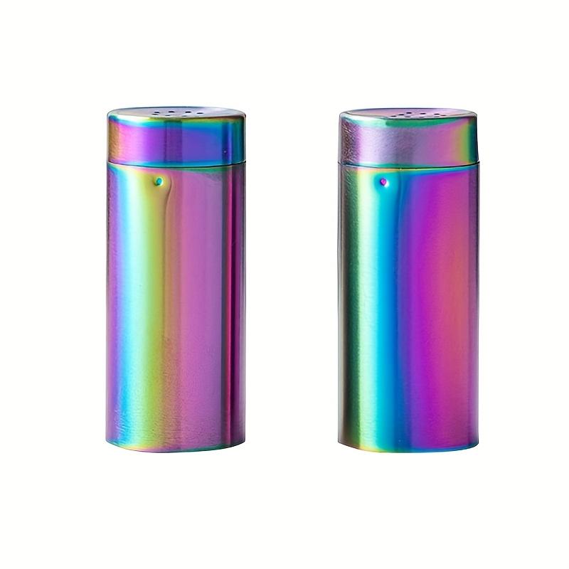 

2 шт. Баночки для специй из нержавеющей стали с завинчивающимися крышками, нержавеющие, ослепительных цветов для соли, сахара, перца, паприки, решение для хранения на кухне