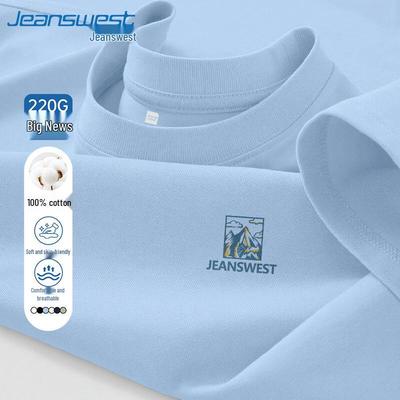 Jeanswest Herren Schwerer Baumwoll-T-Shirt Lockerer Schnitt
