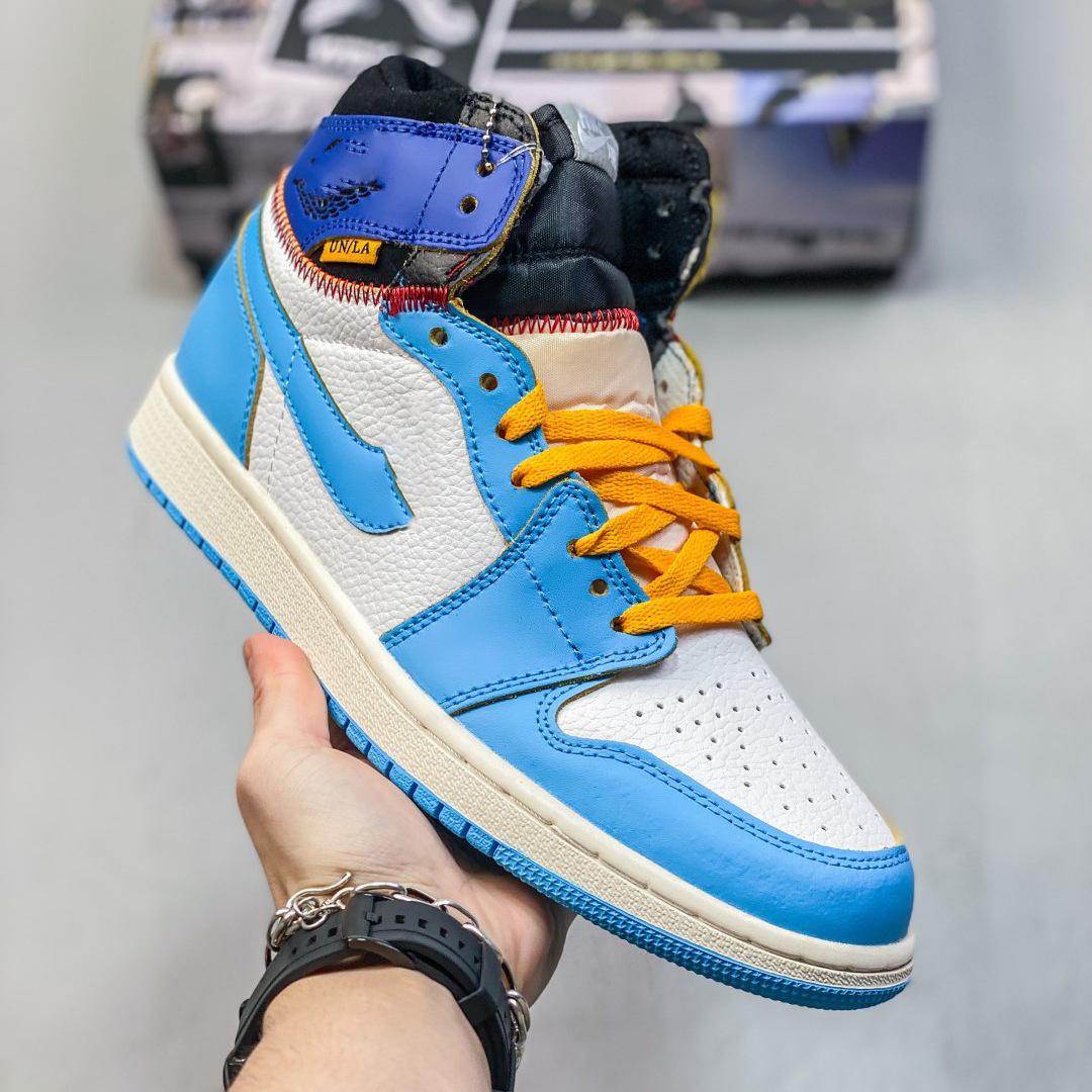 

Оригинальные баскетбольные кроссовки AJ1 High-Top Retro Черно-желтые - Текстура личи, Нескользящие, Износостойкие, Модная спортивная обувь. Size 40