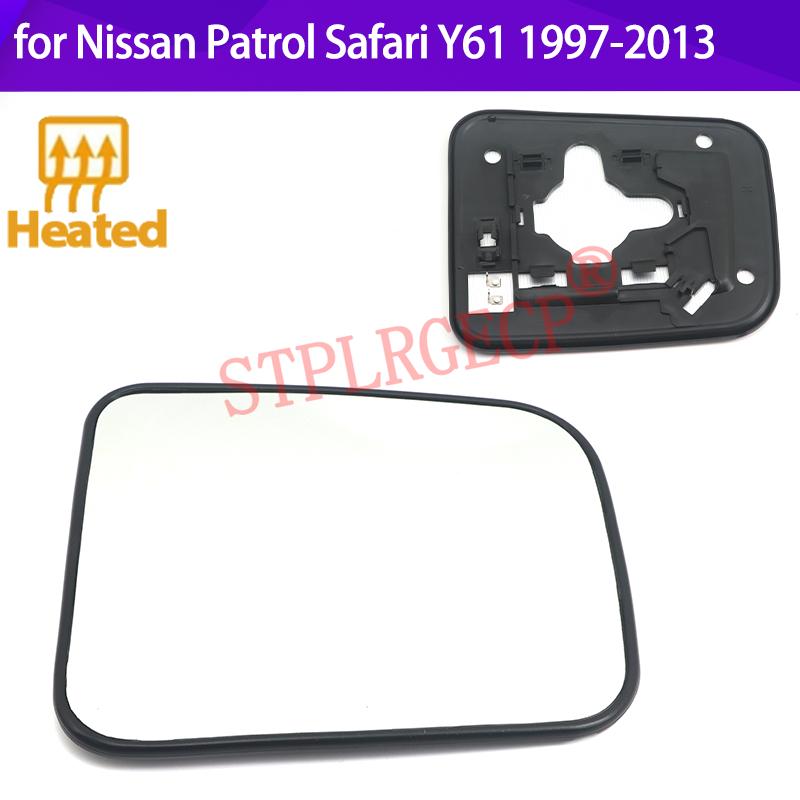 Stplrgecp Passenger Side Driver Side Left Right Door Side Heated Wing Mirror Glass Lens for Nissan Patrol Safari Y61 1997-2013