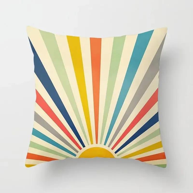 Car Living Room Sofa Cushion Cover Luxury Home Decoration Pillow Cover Rainbow Geometric Aesthetic Cushion Cover