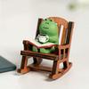 Cute Frog Rocker Chair Home Office Desktop Decortion Car Accessories Japanese Healing Small Decoration Gift for Guests