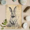 X Inch D Sketch Bunny Iron Sign Rustic Grass Design IndoorOutdoor Decor