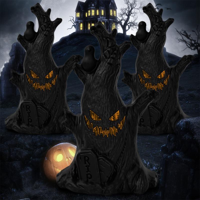 12PCS Halloween LED Ghost Tree Light Home Decoration Candle Lamp Halloween Party Supplies Haunted House Horror Props Kids Gifts