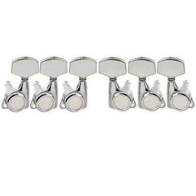 Musiclily Pro L3R3 Locking Tuners for Electric and Acoustic Guitars, with Chrome Large Hex Buttons