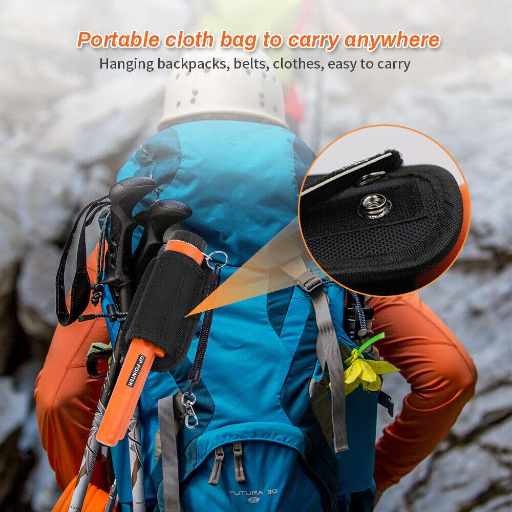 Handgehaltener GP-Pointer mit Gürtel und Holster, tragbarer 360°-Scan-Schatzdetektor zum Orten von Gold- und Silberschmuck