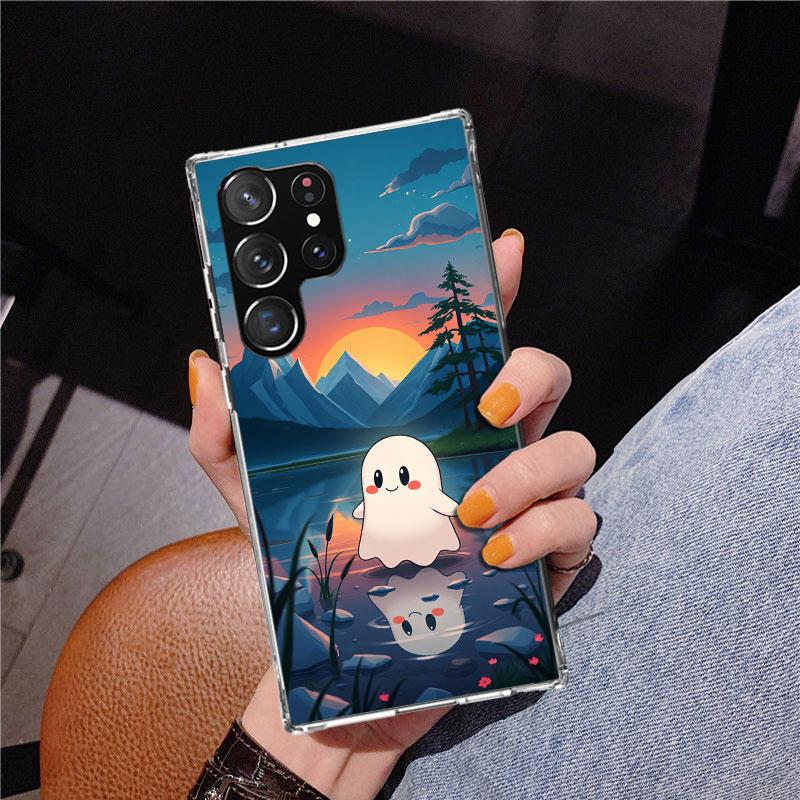 

Cute Halloween Ghost Phnoe Case for Samsung Galaxy S26 S25 Edge S23 S24 Ultra S22 Plus S21 S20 FE Unique Cover Soft Coque Galaxy Samsung S25 Ultra