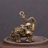 Handcrafts Brass Elephant Keychain Pendant Ornament Representing Strength and Luck for Traditional Decors Enthusiasts