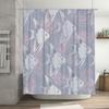 Vintage Style Fish Printed Shower Curtain Gray Pink Modern Decor Waterproof Bath Decoration Size 180cm x 180cm Unique Home Acces