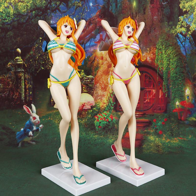 Charming One Piece Nami Pvc Figure In Colorful Bikini Swimsuit Decoration Model