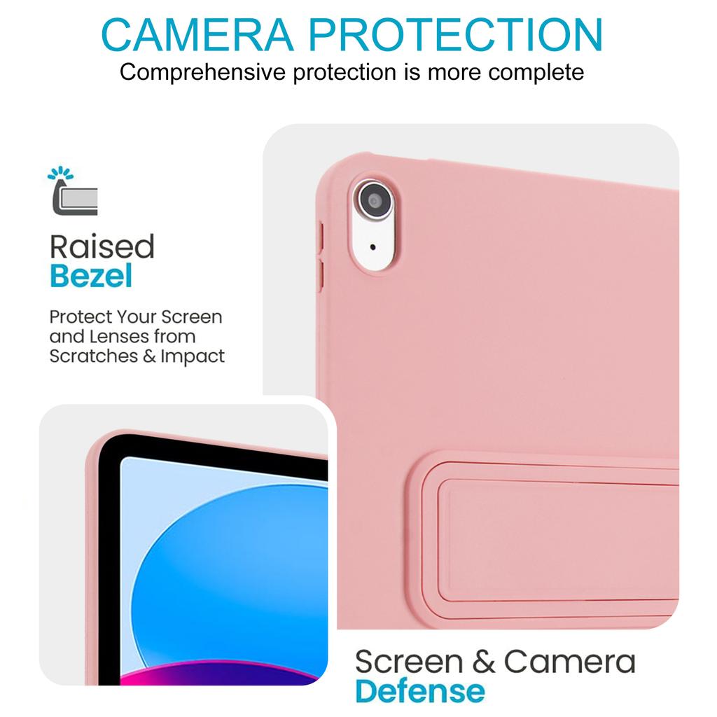 For iPad (2025)/10.9 (2022) Case TPU+PC Skin-Friendly Kickstand Tablet Cover