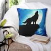 Howling Wolf Square Pillowcase Pillow Cover Polyester Cushion Zip Decorative Comfort Throw Pillow for Home Sofa
