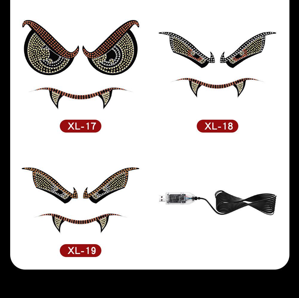 Світлодіодна USB-лампа для автомобіля «Око вампіра-демона» - Сигнальна лампа з виразом на задньому склі