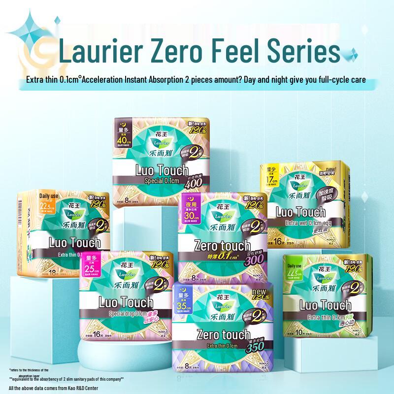 Kao Lorie Zero-Touch Ultra-Thin Daily Winged Sanitary Napkins