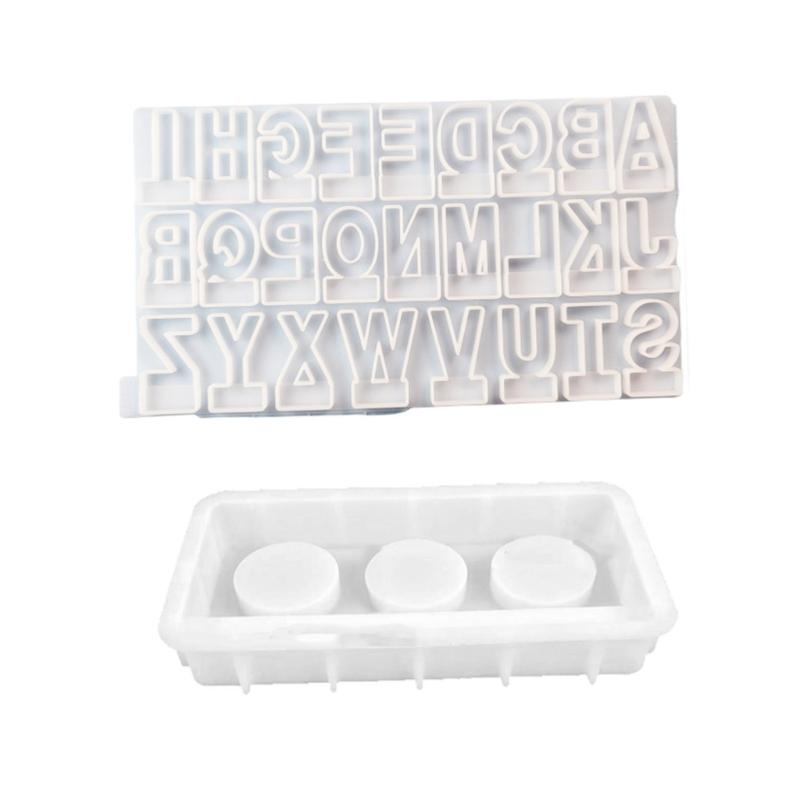 

Candle Holder Mold English Letter Candlestick Silicone Mold with 2/3 Holes Base for Making Tealight Candle Holder DIYs