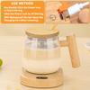 A96K-Electric Self Stirring Mug With Heating Base & Lid - High Speed Glass Mixing Cup For Coffee,Travel & Office-Waterproof