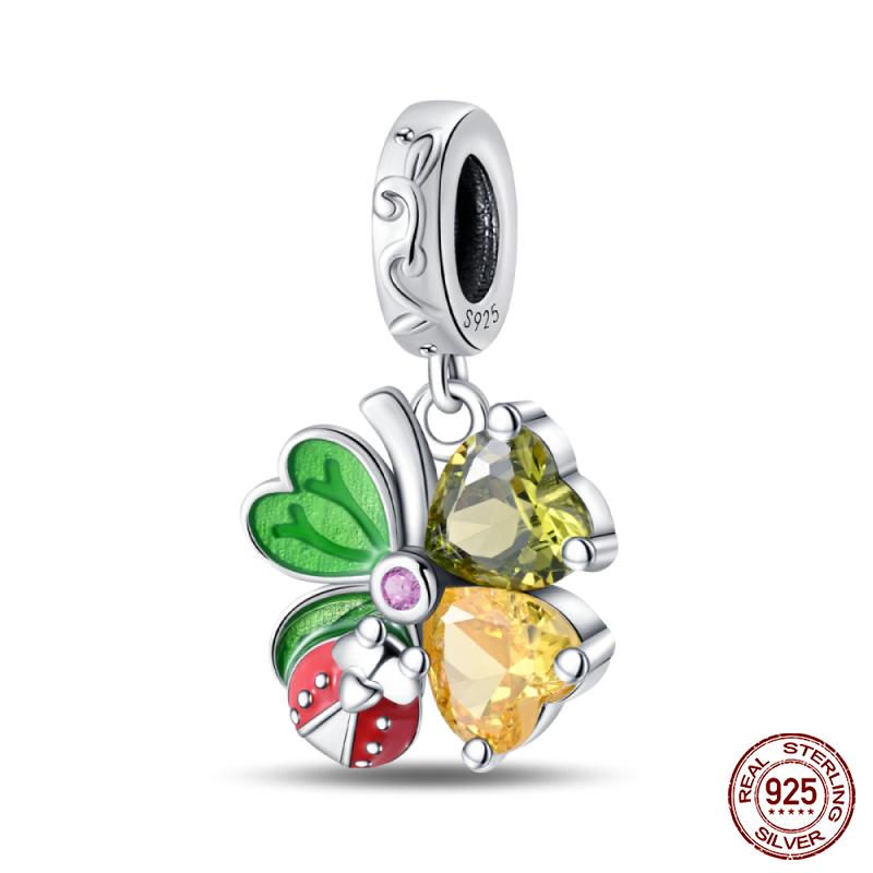 New Copper Fashion Spring Carnation Flower Parrot Charm Bead Suitable For 3Mm Bracelet Diy Fine Jewelry Gift Making