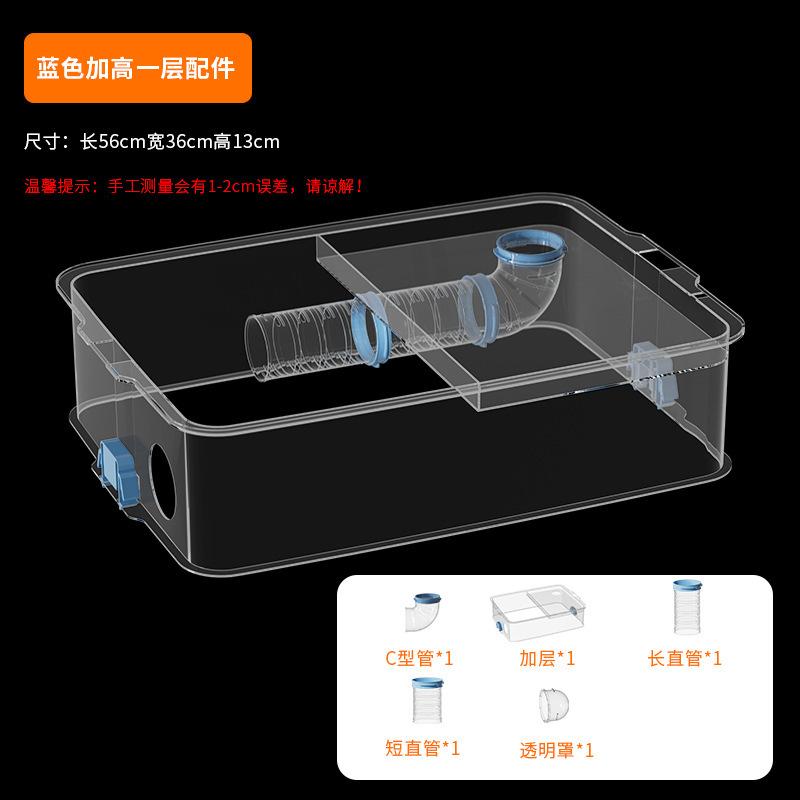 Large Hamster Cage Three Levels Raised Acrylic Transparent Habitat Spacious Pet Villa DIY Luxury Tunnel Hamster Playground