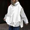 Women's Fashionable Solid Color Sleeveless Hooded Hem Asymmetrical Casual Pullover Vest Hoodie