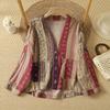 DIMANAF 2026 Autumn New Plus Size Women Blouse Shirt Casual Lady Tops Long Sleeve Loose Vintage Print Floral Cotton