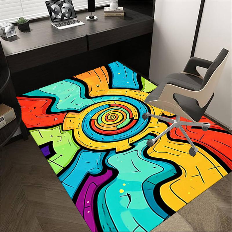 1PC Spiral Pattern Extra Large Non Slip Floor carpet, Office, family, Studio Large Area Rug Indoor Rugs, Bold Statement Piece