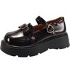 Queen Fan Black British Style Platform Small Leather Shoes Women's 2025 New Autumn Height Increasing French Love Single Shoes