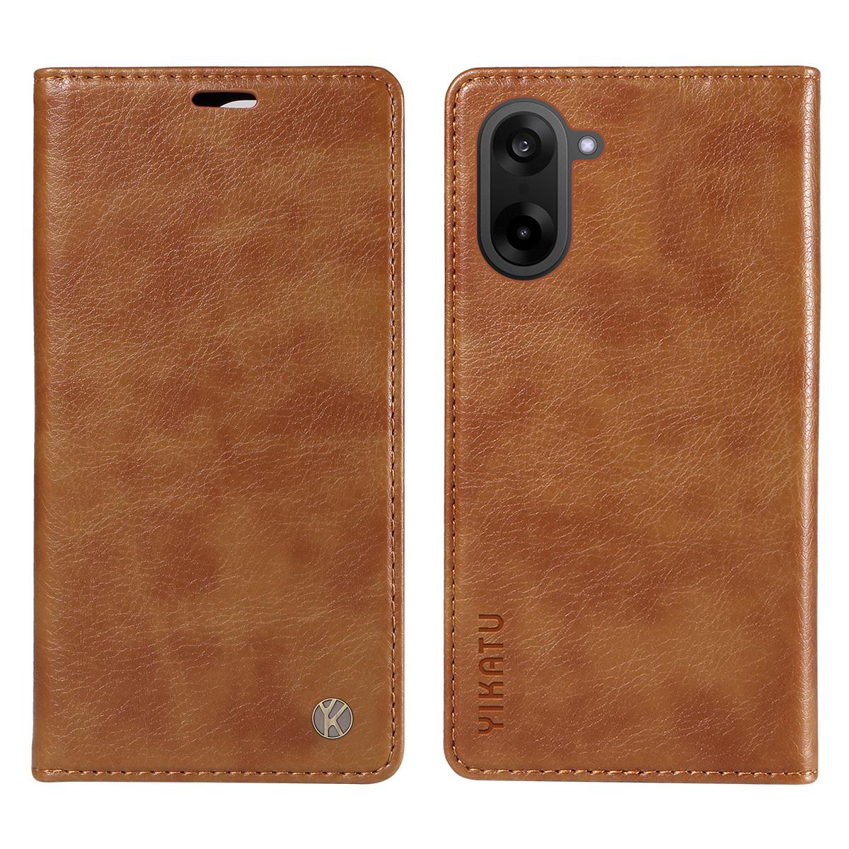 

For OnePlus Nord CE5 5G/OnePlus Ace 5 Racing 5G Wallet Case YIKATU YK-006 Magnetic Closure Leather Phone Cover Litchi Texture