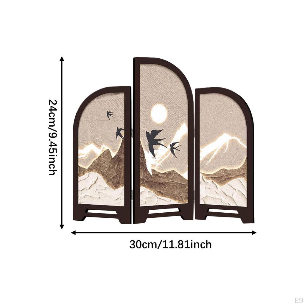 3-delad Mini Dekorativ Rumsavdelare, Traditionell Kinesisk, för Matsal eller Heminredning