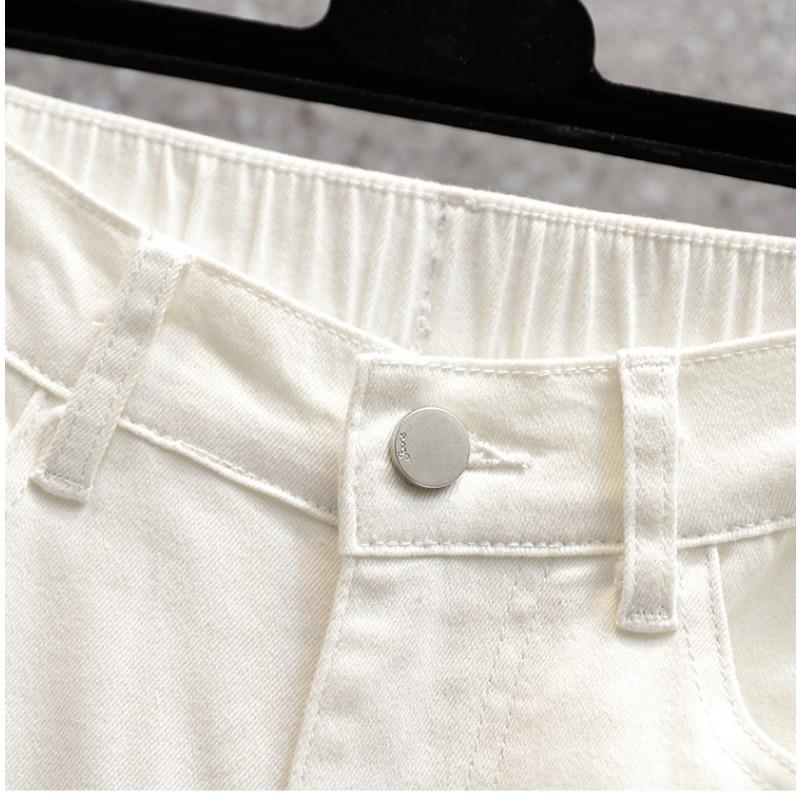 Plus Size Summer Jeans Pants Women Elastic Shorts Loose Casual Ripped Basic Trousers Denim