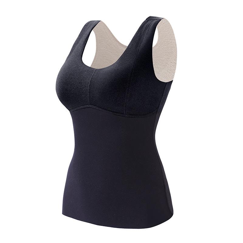 Womens Self Heating Velvet Thermal Vest Built In Brushed Padded Plus Size Winter Underwear