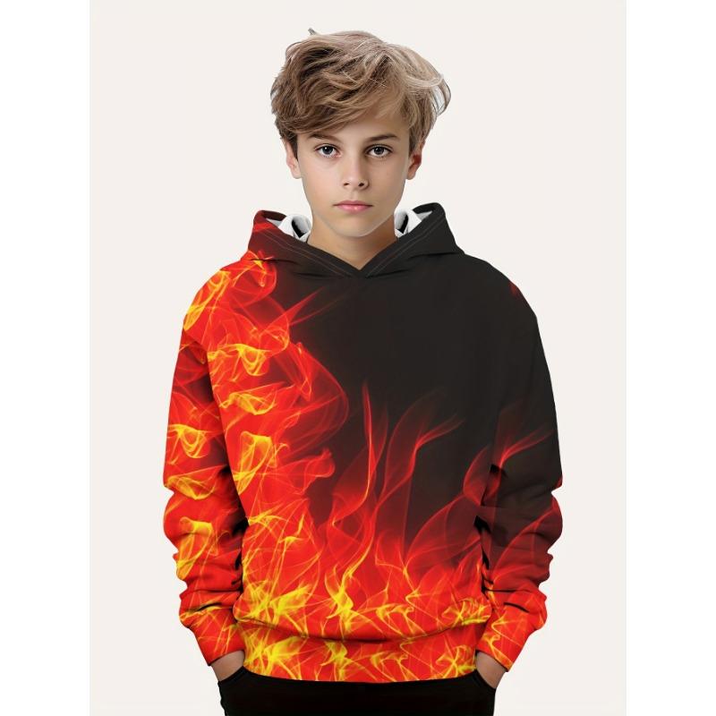 Hoodie Cartoon Cat Pattern Full Print Girl Trendy Sweatshirt Comfort Fit Long Sleeve Jumper Tops Children Kids Clothing Gift