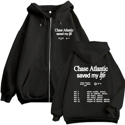 Sångare Chase Atlantic Lost in Eruen 4 Tour Dragkedjehuva Unisex Kläder Högkvalitativ Fleece Tröja Mode Streetwear