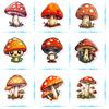 50PCS Trendy Mushroom Graffiti Stickers, Waterproof Decals for Luggage, Laptop & Decoration