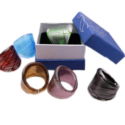 Ancient Ethnic Striped Glass Ring: Women's Unique Accessory