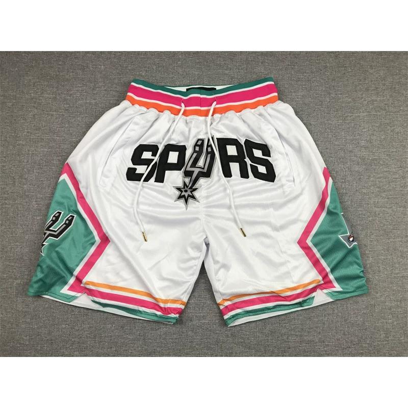 Just Don Retro Americano Mágico Pantalones Cortos Deportivos Bordados para Hombre Pantalones Cortos de Baloncesto High Street Pantalones Cortos del Equipo Lakers Pantalones Cortos de Cinco Puntos