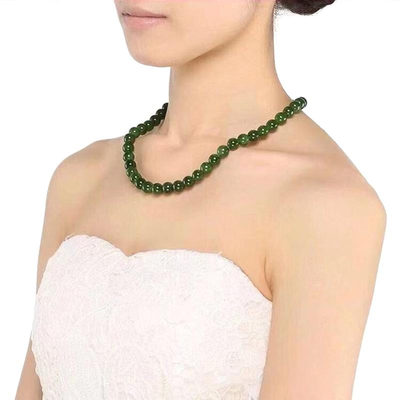 3Pcs Vintage Simple Imitation Jade Necklace Bracelet Earrings Jewelry Set For Women Temperamen Banquet Accessory