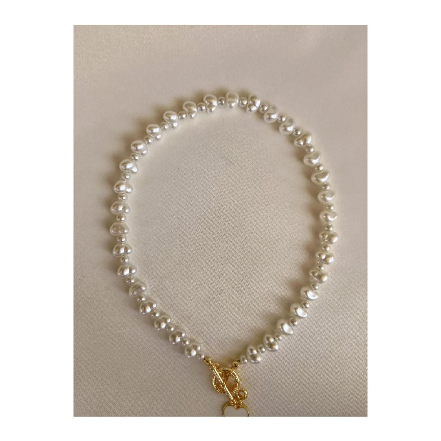 

Heart Incili Choker Necklace рожевий