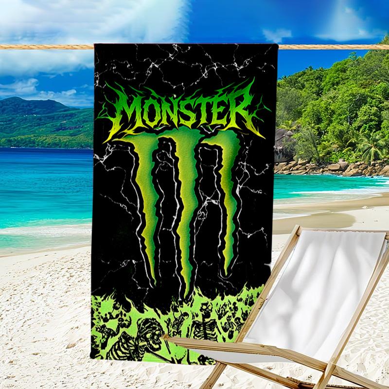 Leistungsstarkes Energy-Drink-Logo Mikrofaser-Strandtuch, Leicht und Schnelltrocknend, für Sommerreisen, Strand-Essentials, Schwimmbad Outdoor