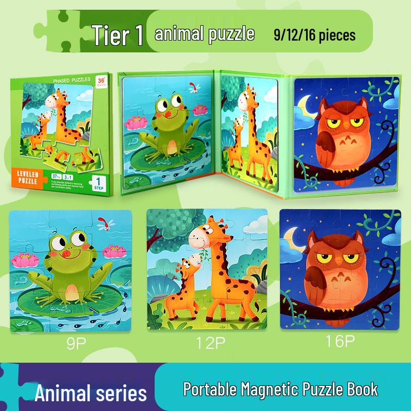 Magnetisches Baupuzzlespielbuch für Kleinkinder (1-3 Jahre) - Früherziehungsspielzeug