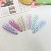 4.8cm Cute Hair Clip with Painted Heart and Plaid Pattern BB Clip Small Hairpin Side Clip Bangs Clip Fine Hair Clip