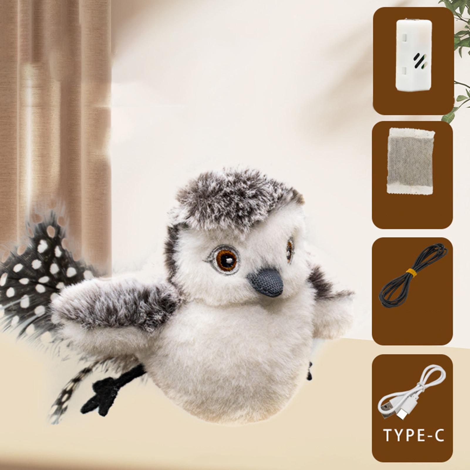 

Interactive Bird Cat Toy Snowy Owl Shaped Interactive Electronic Chirping Toys Touch Activated For Kittens Pet Home Living Room China Mainland